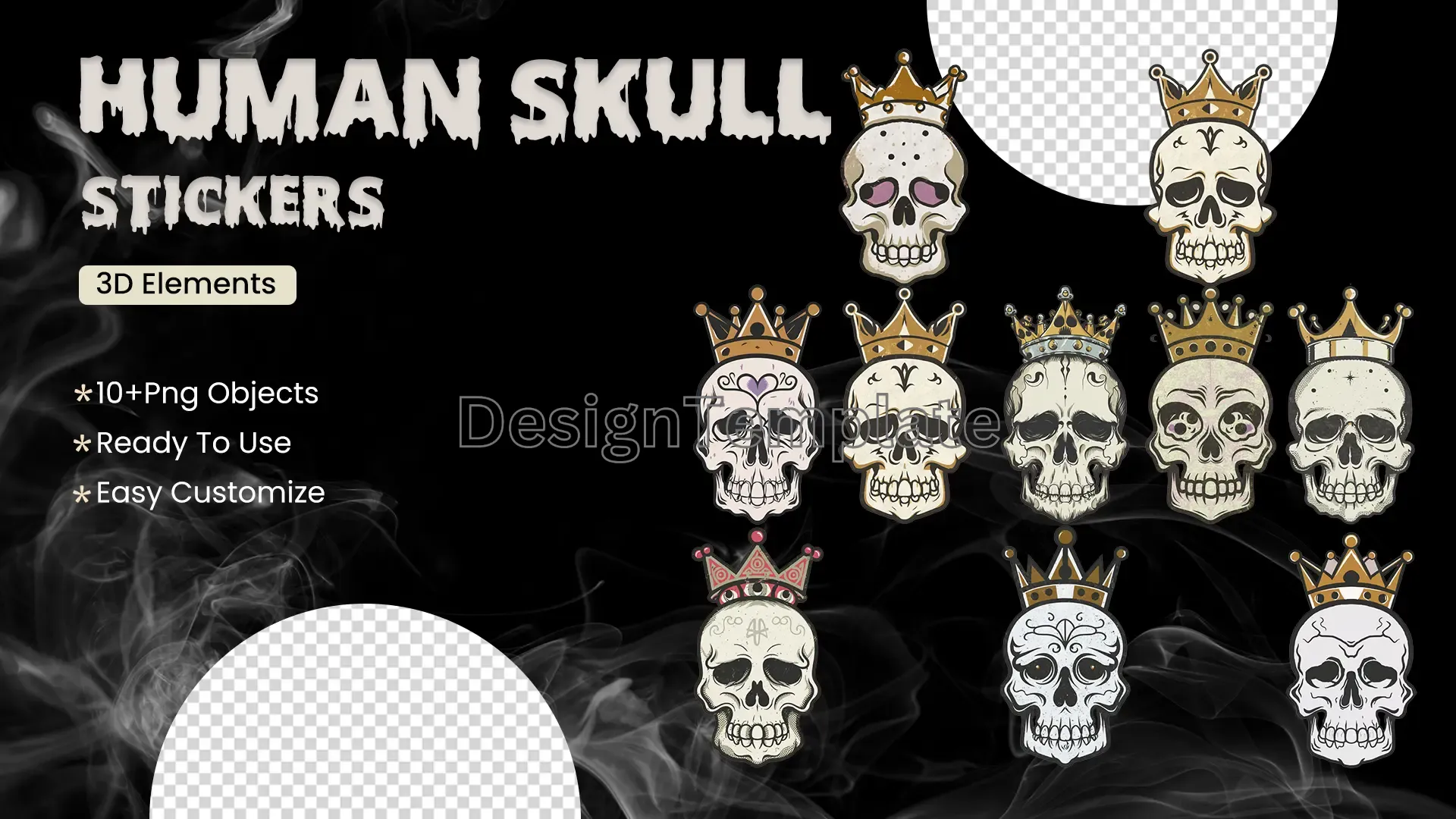 Regal Symbols Vibrant 3D King Crown Icons Set